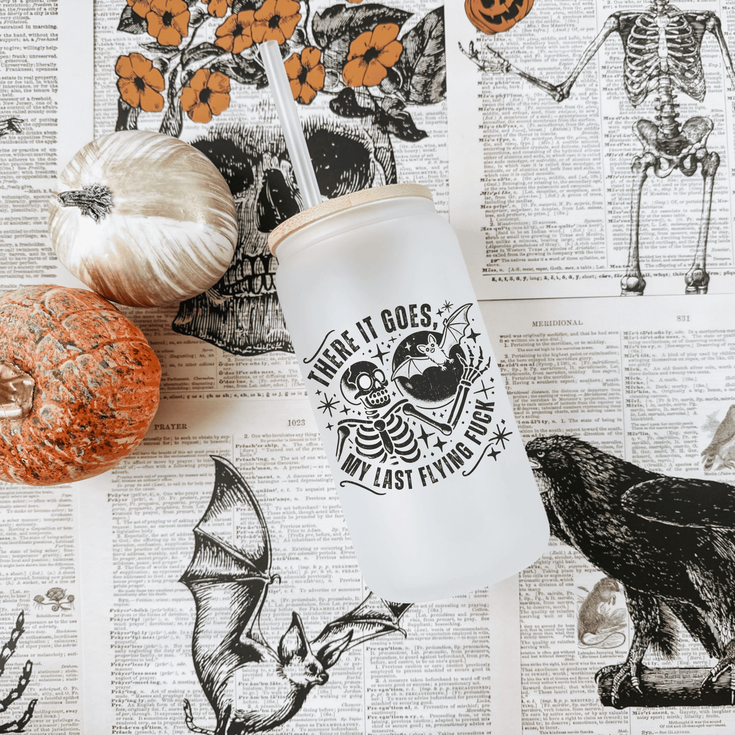 Last Flying F 16oz glass can tumbler