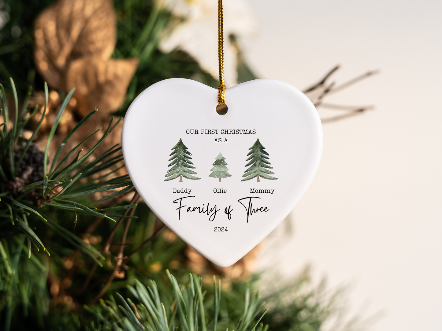 First Christmas as a Family of 3 Christmas Ornament