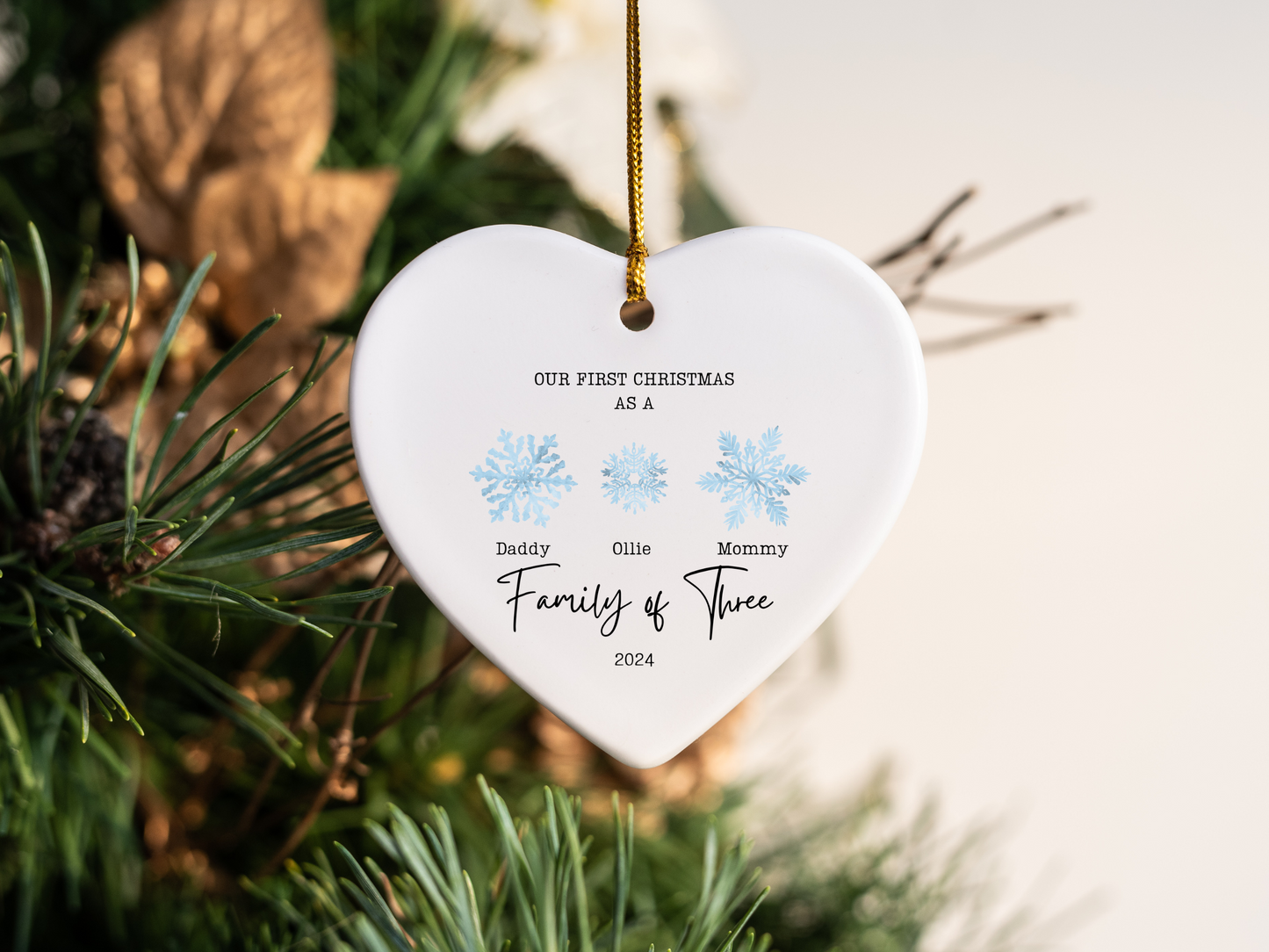 First Christmas as a Family of 3 Christmas Ornament