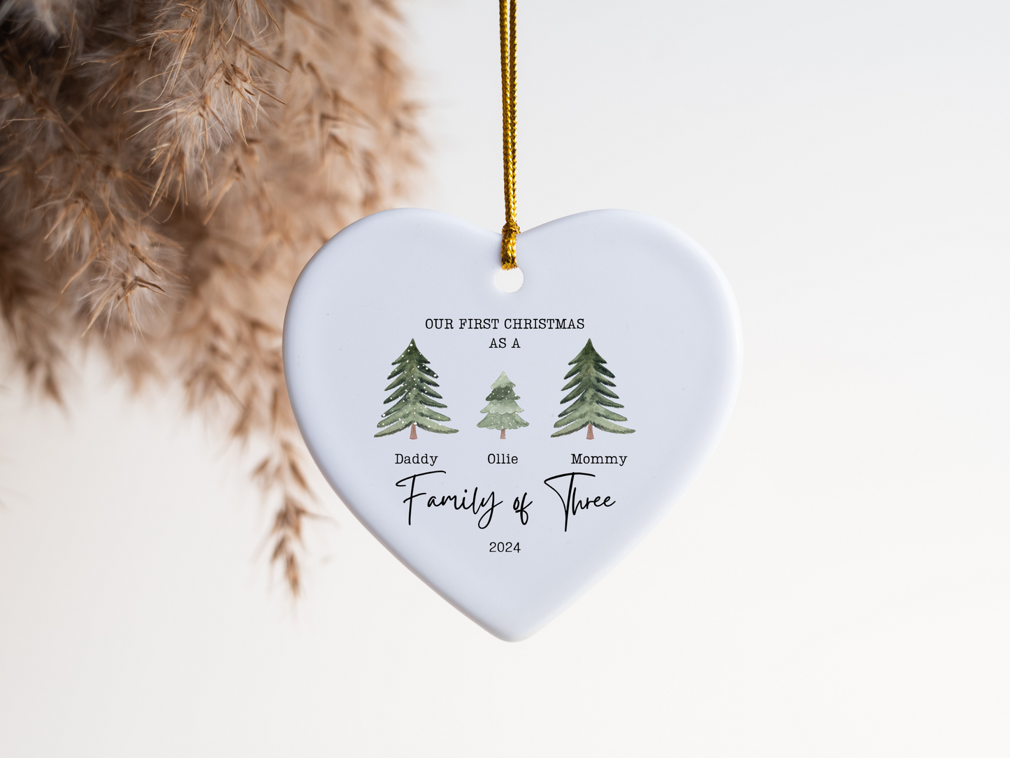 First Christmas as a Family of 3 Christmas Ornament
