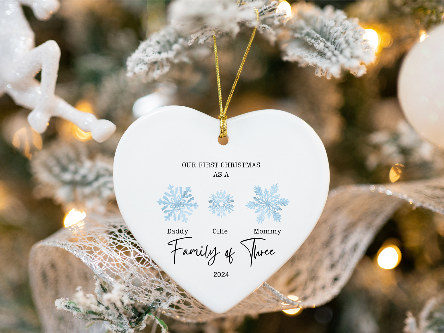 First Christmas as a Family of 3 Christmas Ornament