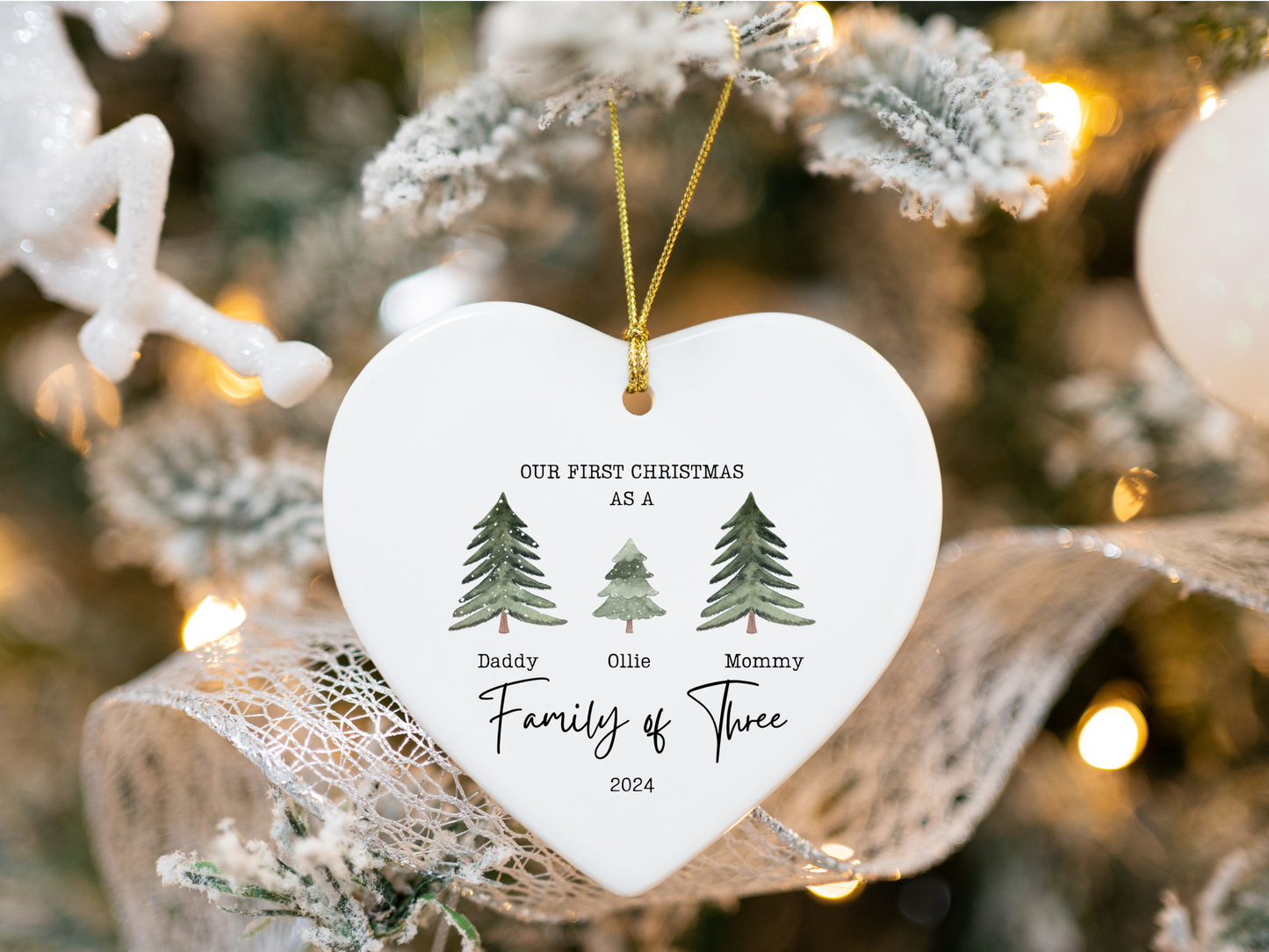 First Christmas as a Family of 3 Christmas Ornament