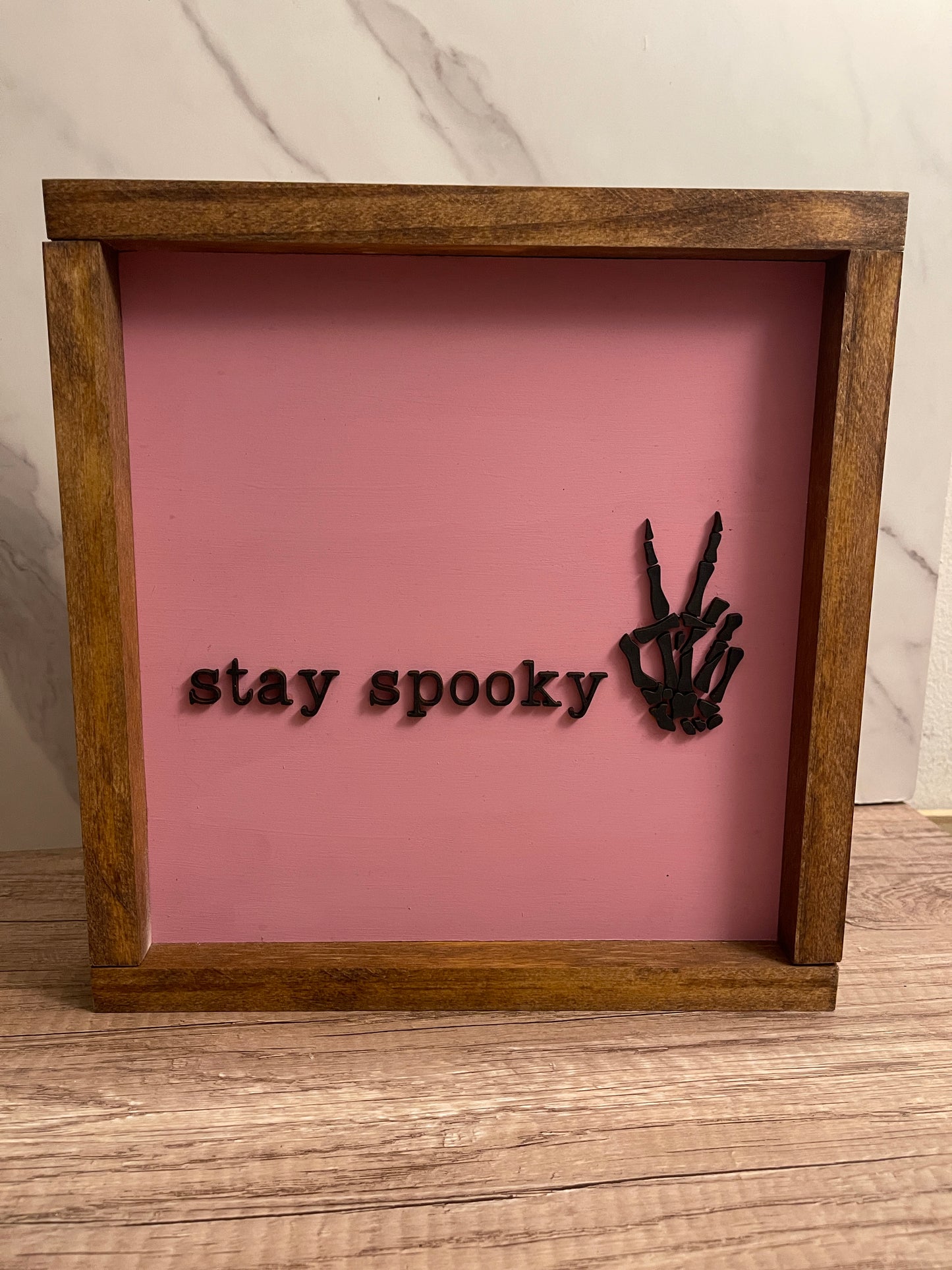 Pink Halloween Sign Stay spooky Halloween Sign Pink peace sign Halloween Decor