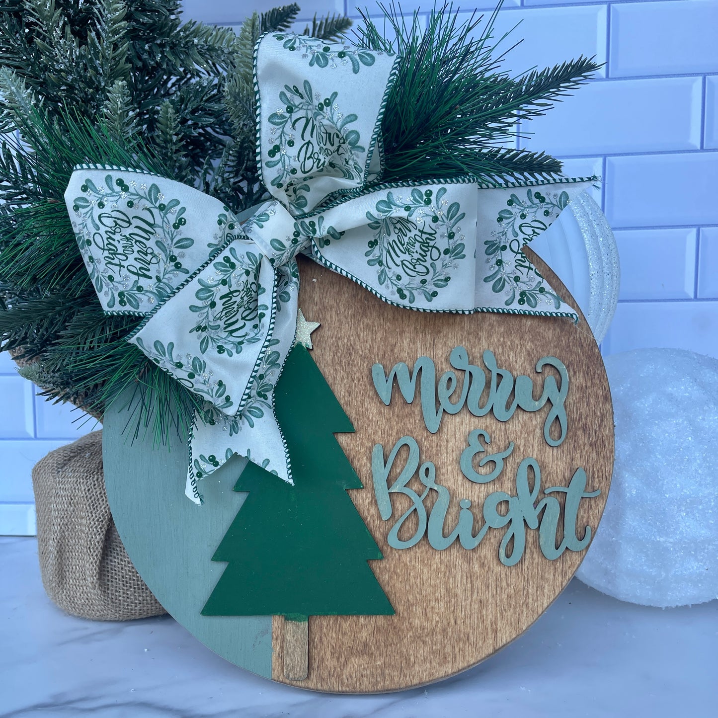 Merry & Bright Door Hanger