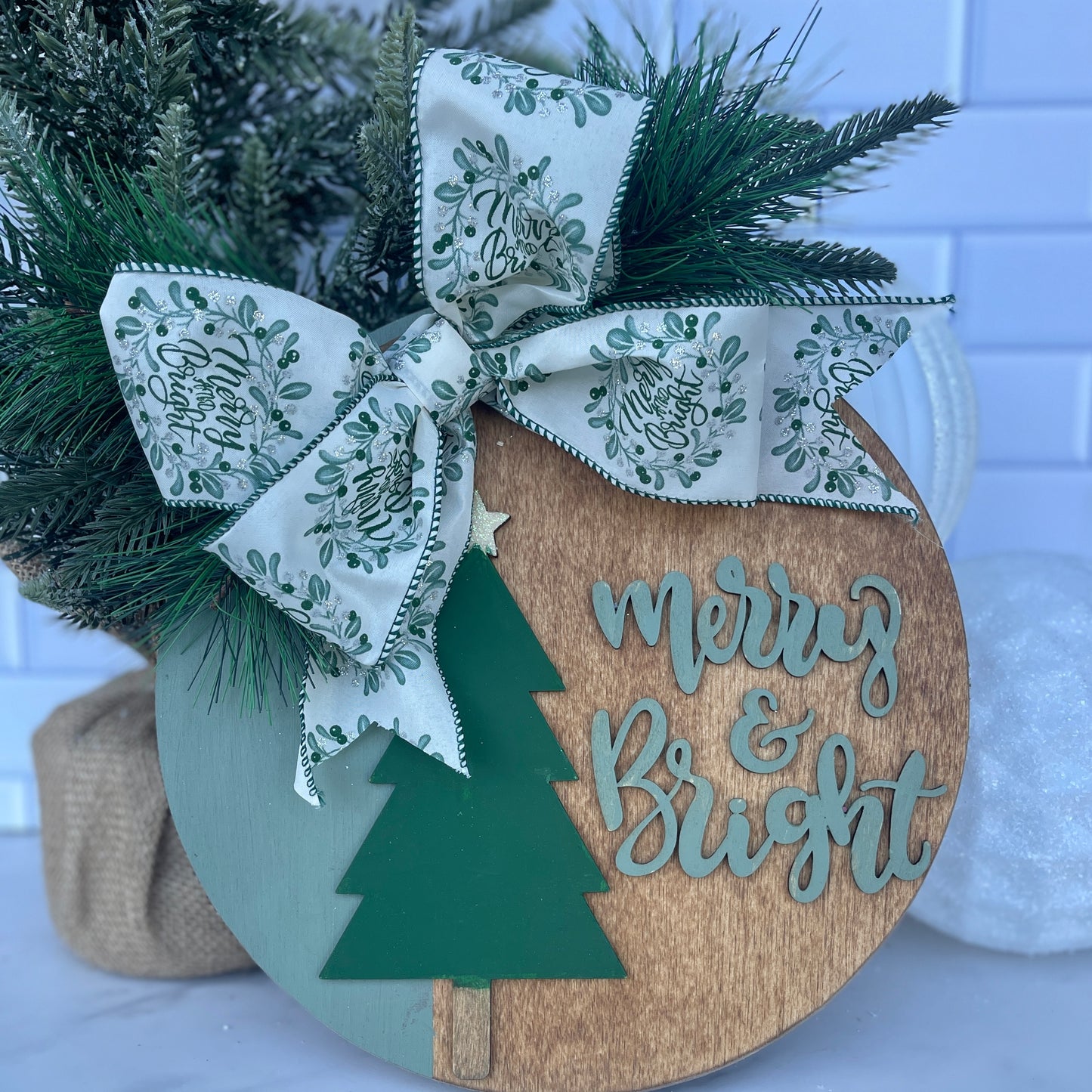 Merry & Bright Door Hanger