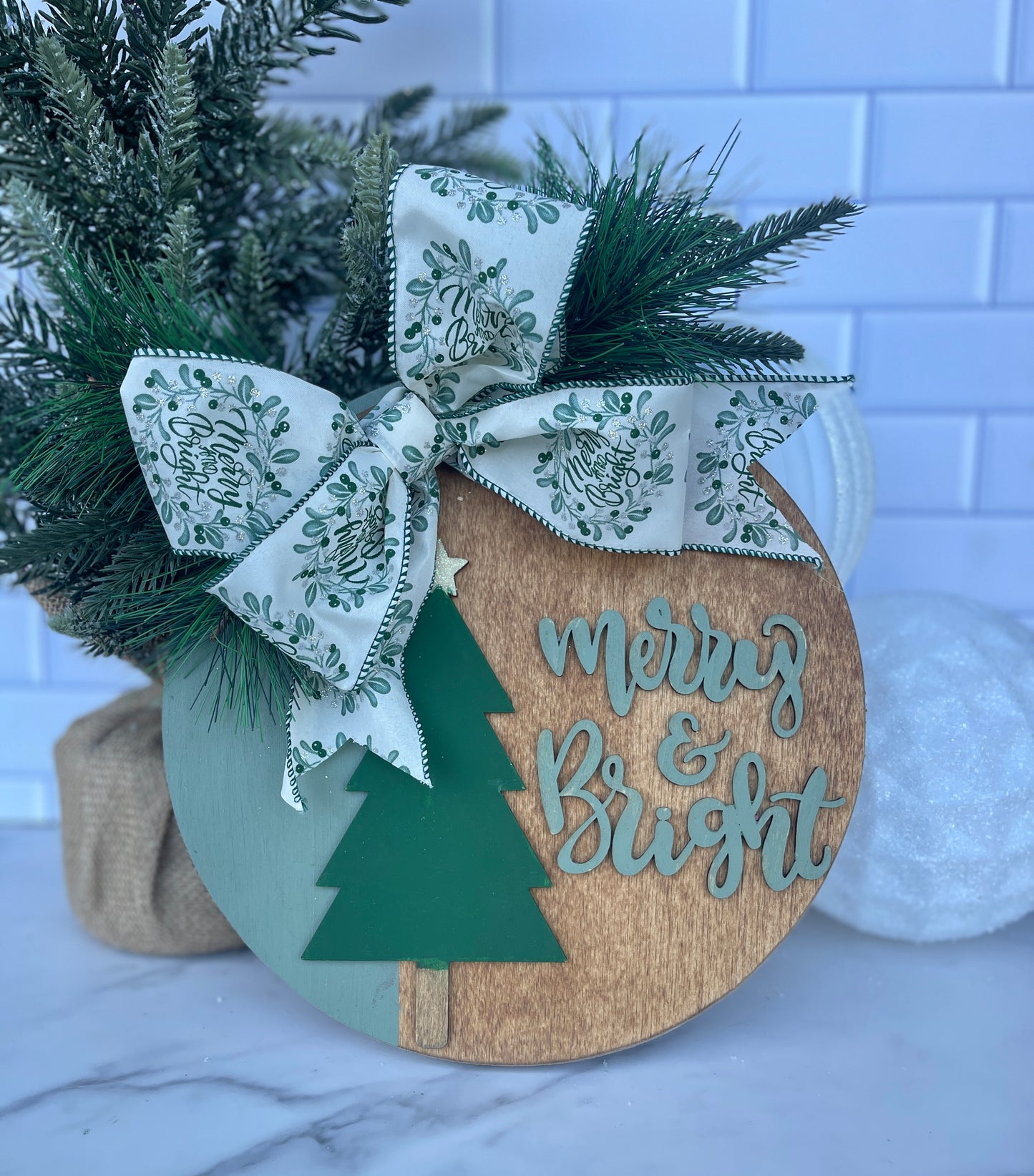 Merry & Bright Door Hanger