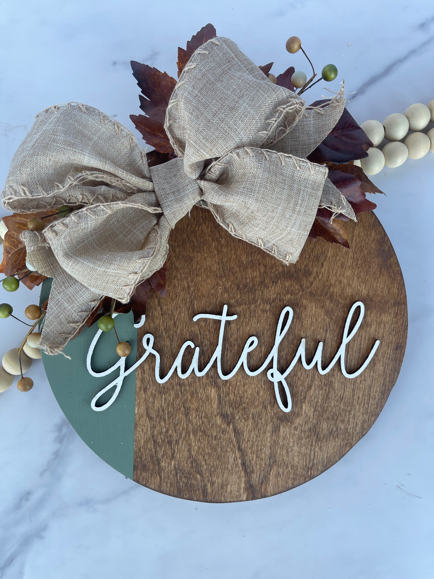 Grateful Thanksgiving Door Hanger Front Door Decor