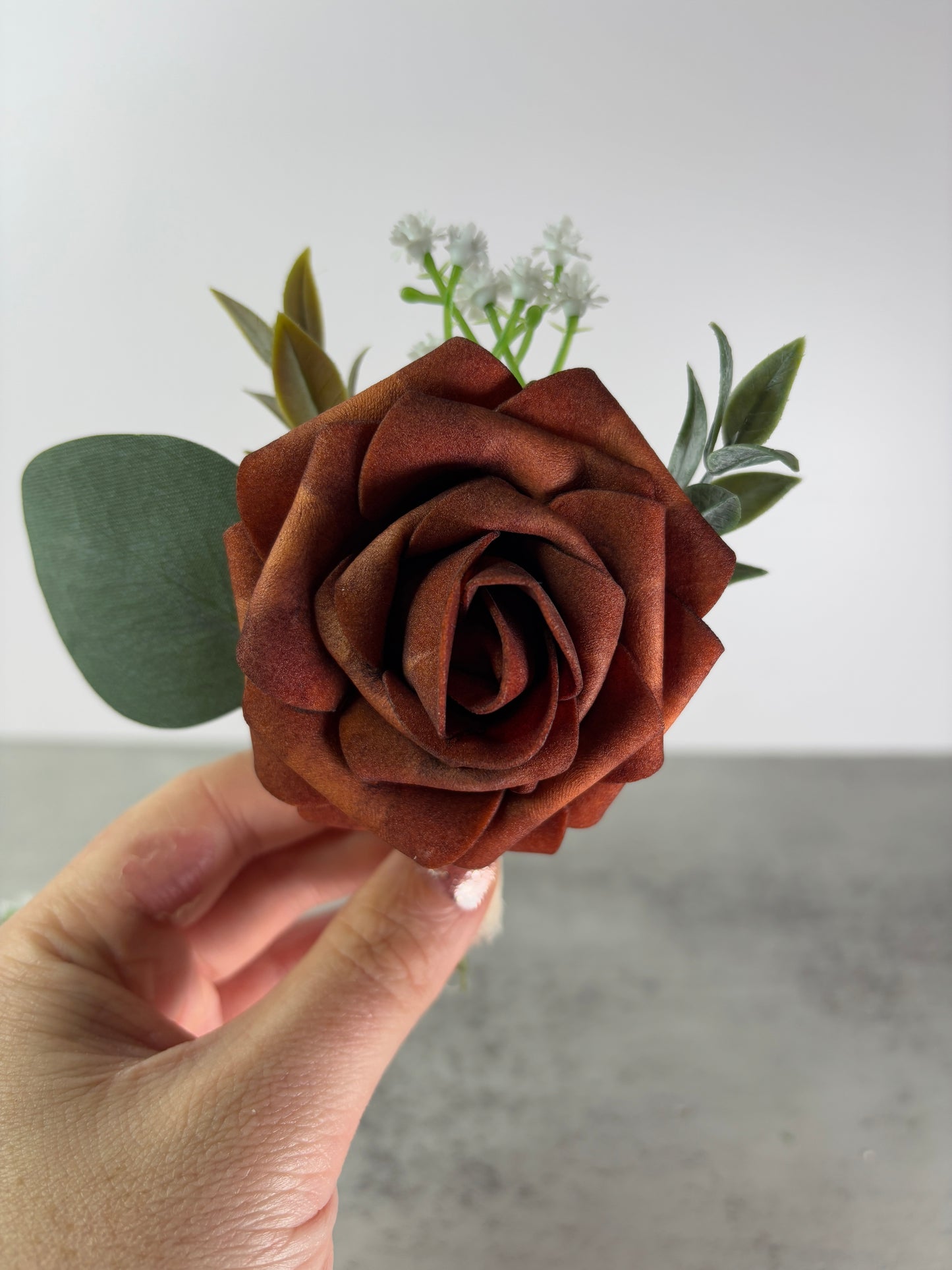 Burgundy & Rust Bridal Bouquet Terracotta and Maroon Bridesmaid Bouquet Silk Bouquet