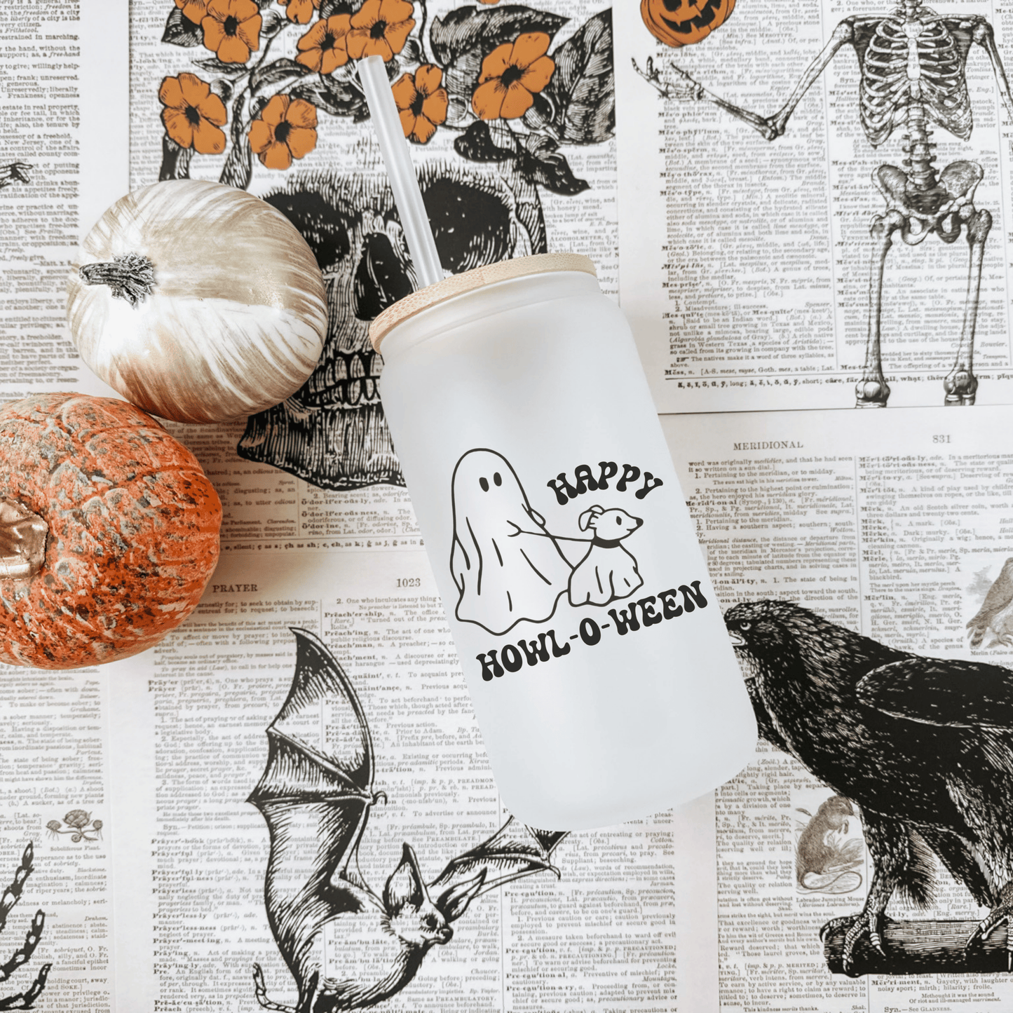 Happ Howl-O-Ween Ghost Walking Dog 16 oz Tumbler
