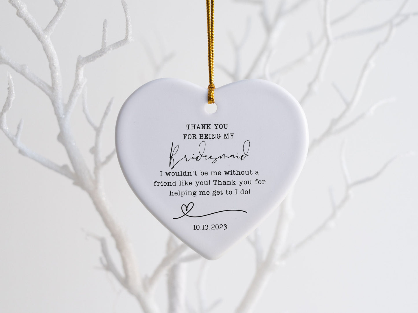 Personalized Bridesmaid Keepsake Ornament