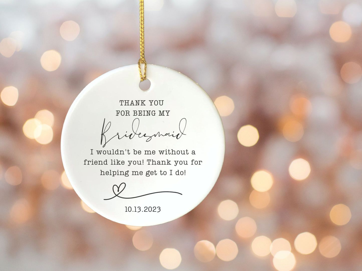 Personalized Bridesmaid Keepsake Ornament