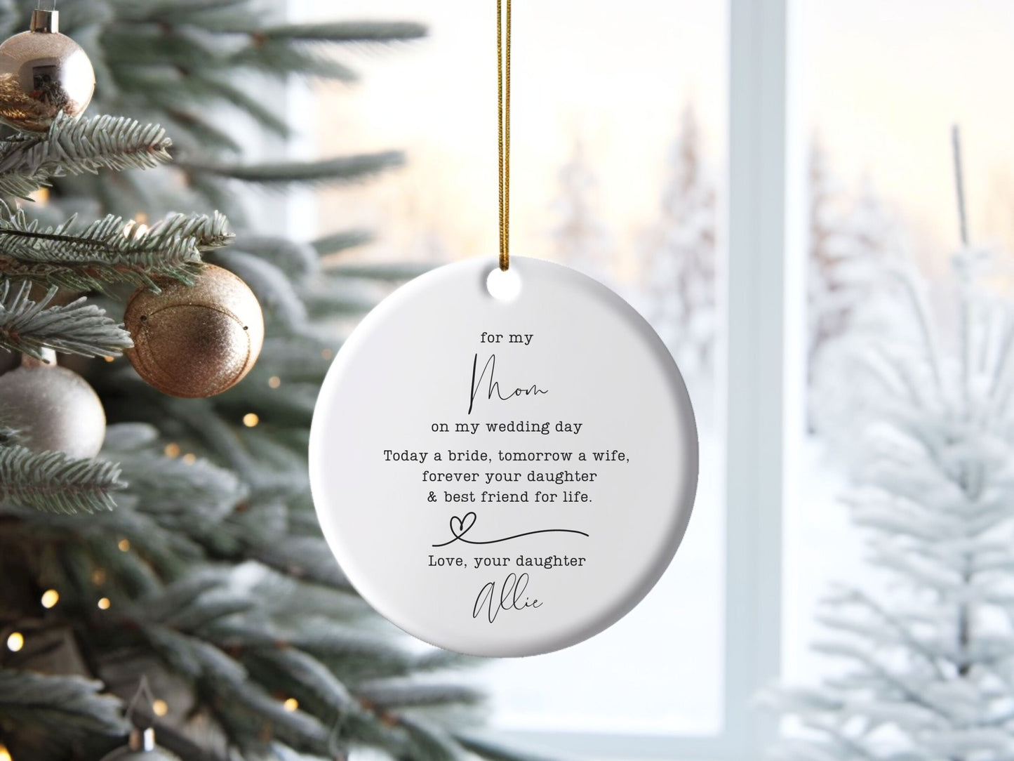 Personalized Mother of the bride gift for Mom Wedding Day Gift Custom Mother of the Bride Christmas Ornament Mom Gift from bride Keepsake