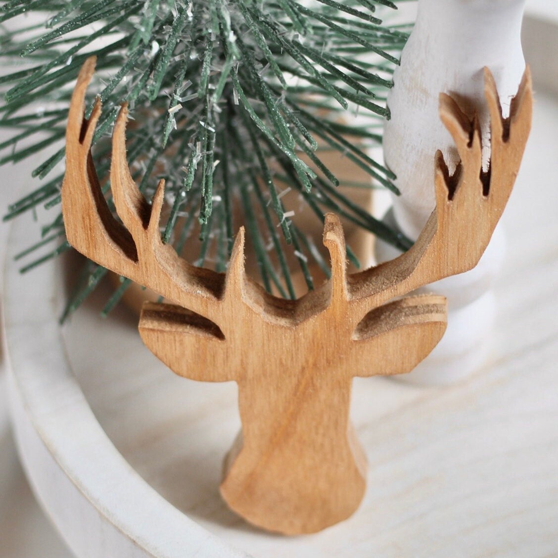Winter Tiered Tray Decor Christmas Tiered Tray Decor Deer Tiered Tray Decor Buck Decor Deer Decor Hunting Season Decor Winter Deer Wood Deer