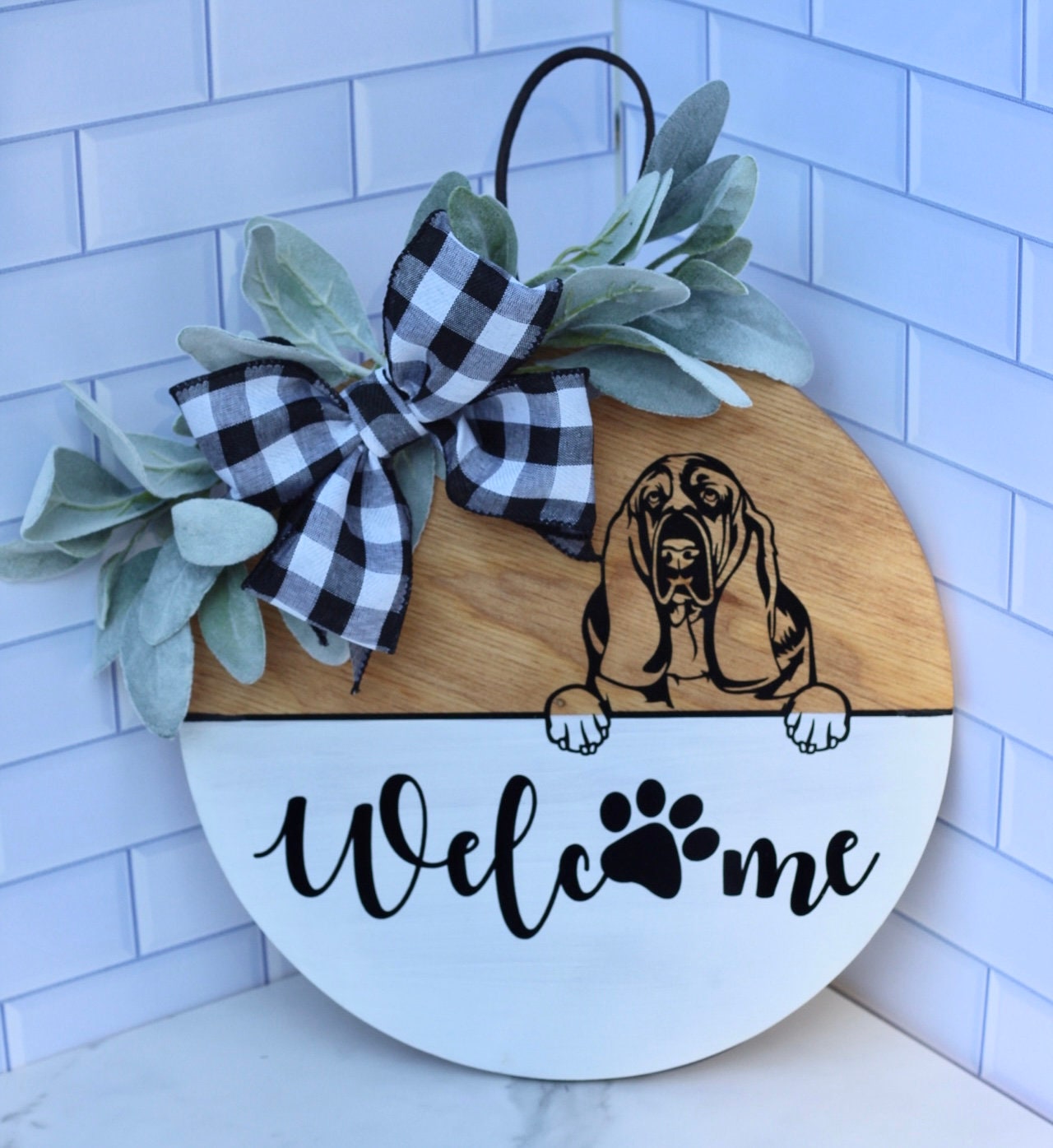 Personalized Dog Front Door Decor Year Round Wreath Dog Door Hanger Pet Sign Custom Dog Door Hanger Dog Door Wreath Dog Front Door Sign