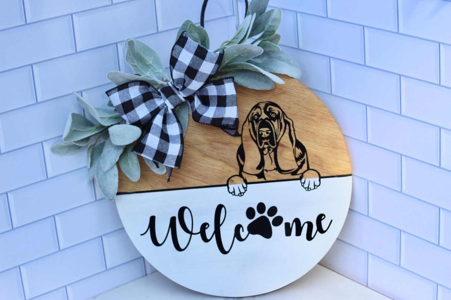 Personalized Dog Front Door Decor Year Round Wreath Dog Door Hanger Pet Sign Custom Dog Door Hanger Dog Door Wreath Dog Front Door Sign