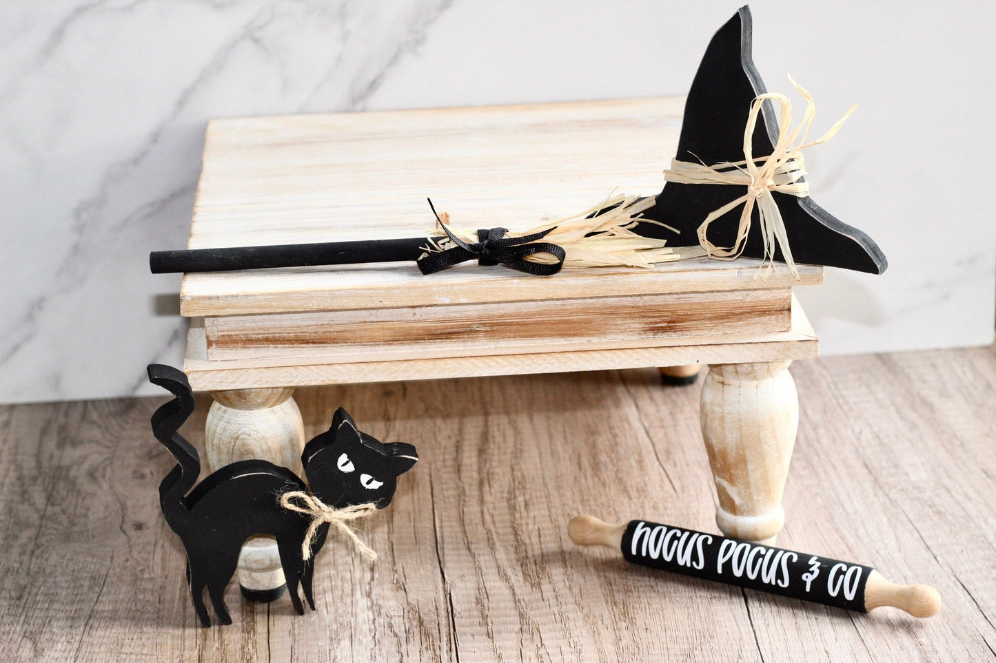 Witch Tiered Tray Decor Black Cat Decor Halloween Decor Witch Halloween Decoration Halloween Tiered Tray Set for Halloween Tiered Tray Decor