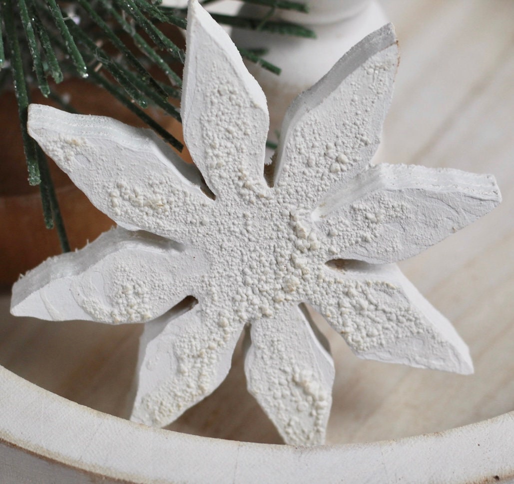 Wooden Snowflake Tiered Tray Decor Winter Tiered Tray Decor Mantle Decor Winter Home Decor Christmas Decor Rustic Winter Decor