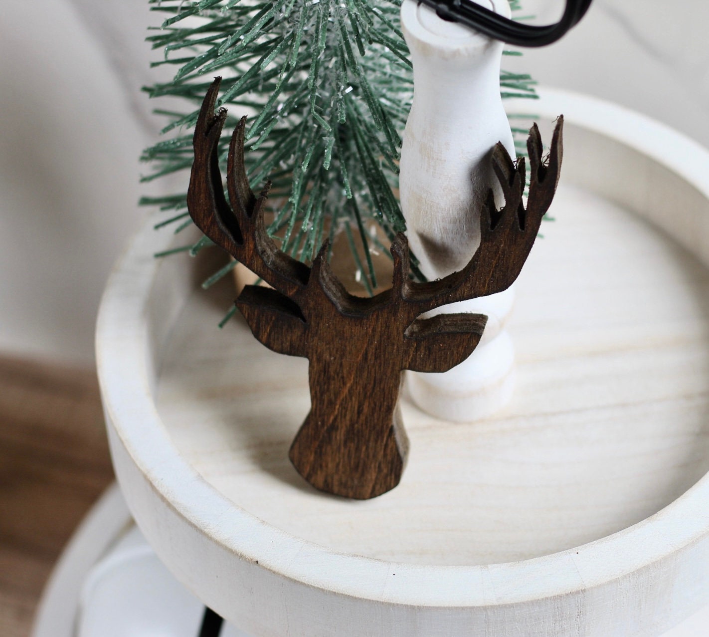 Winter Tiered Tray Decor Christmas Tiered Tray Decor Deer Tiered Tray Decor Buck Decor Deer Decor Hunting Season Decor Winter Deer Wood Deer