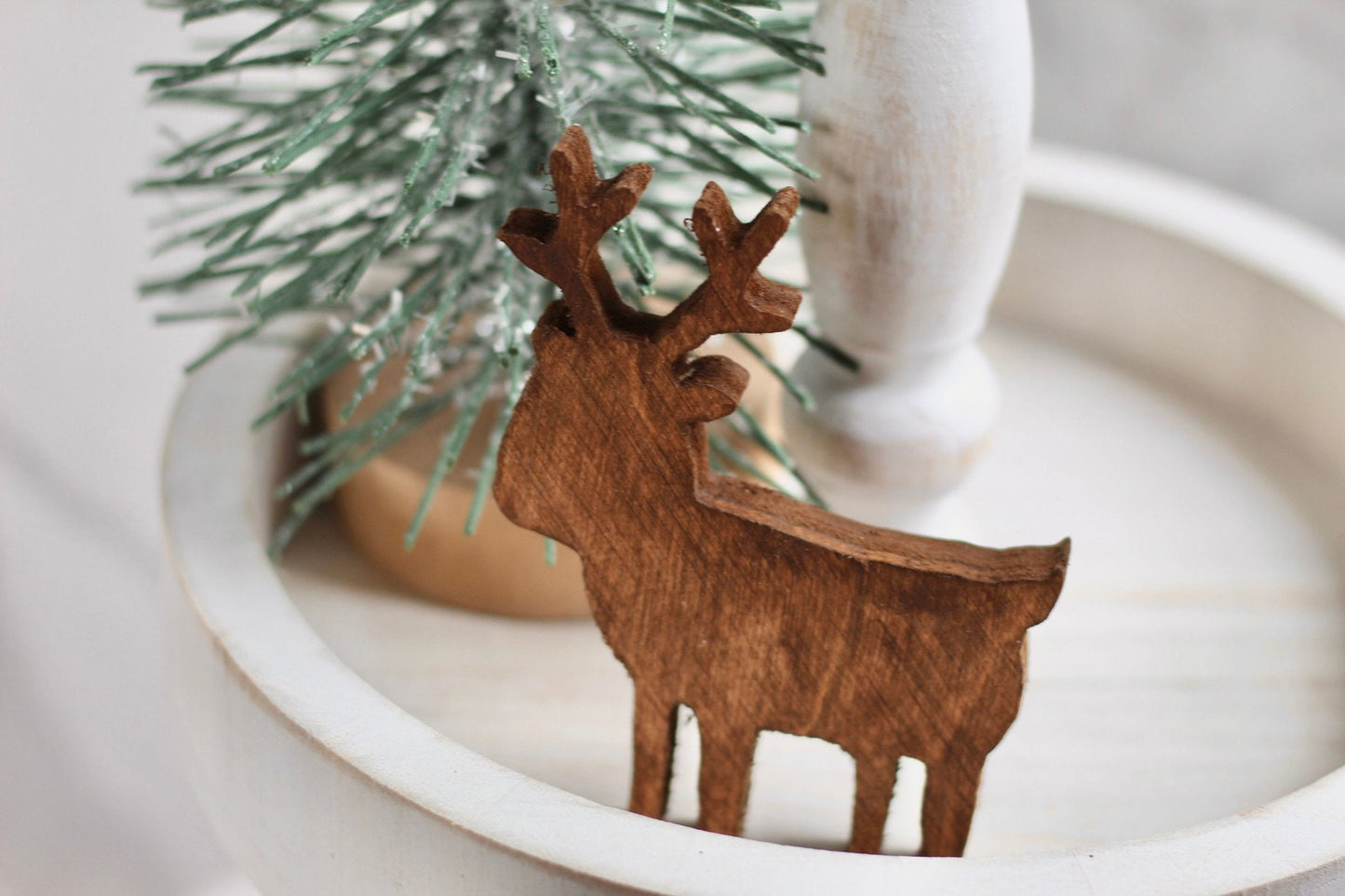 Reindeer Tiered Tray Decor Winter Tiered Tray Decor Winter Wonderland Decor Rustic Winter Decor Rustic Christmas Decor Deer Tiered Tray Deer