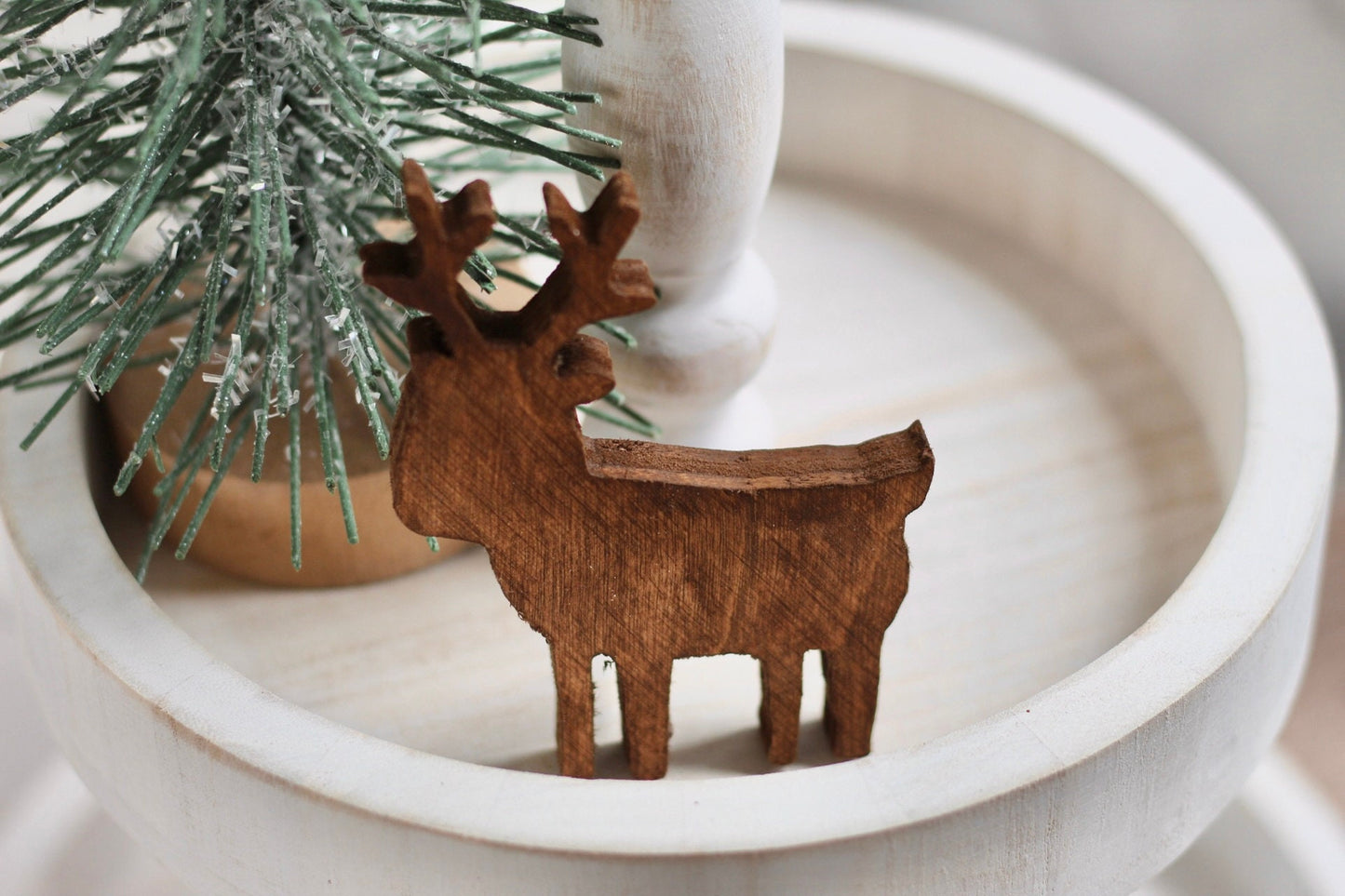 Reindeer Tiered Tray Decor Winter Tiered Tray Decor Winter Wonderland Decor Rustic Winter Decor Rustic Christmas Decor Deer Tiered Tray Deer