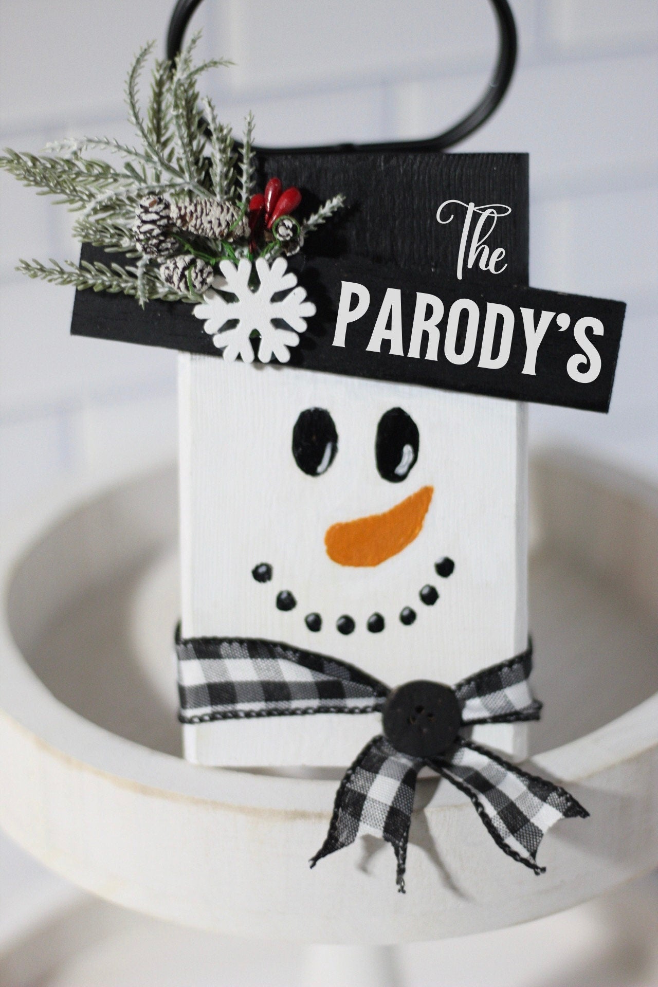 Personalized Snowman Decor Christmas Decor Winter Decor Winter Shelf Decor Custom Home Decor Personalized Family Name Snowman Christmas Gift