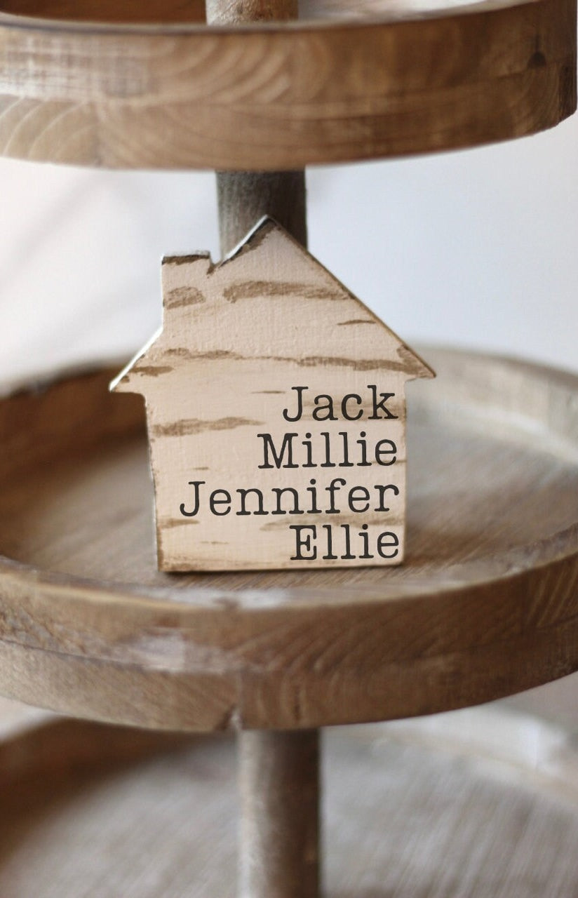 Personalized Tiered Tray Decor Small House Tiered Tray New Home Decor Gift for New Home Owners Personalized Home Decor Small Sign New House