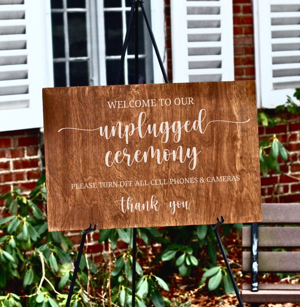 Unplugged Wedding Sign Unplugged Ceremony Sign Rustic Wedding Sign Rustic Wedding Decor Ceremony Welcome Sign Wedding Ceremony Sign Country