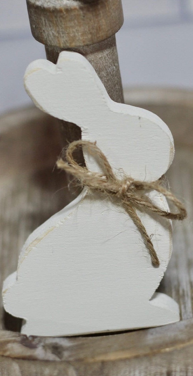 Easter Bunny Tiered Tray Decor Rustic Easter Decor Farmhouse Easter Decor Wooden Bunny