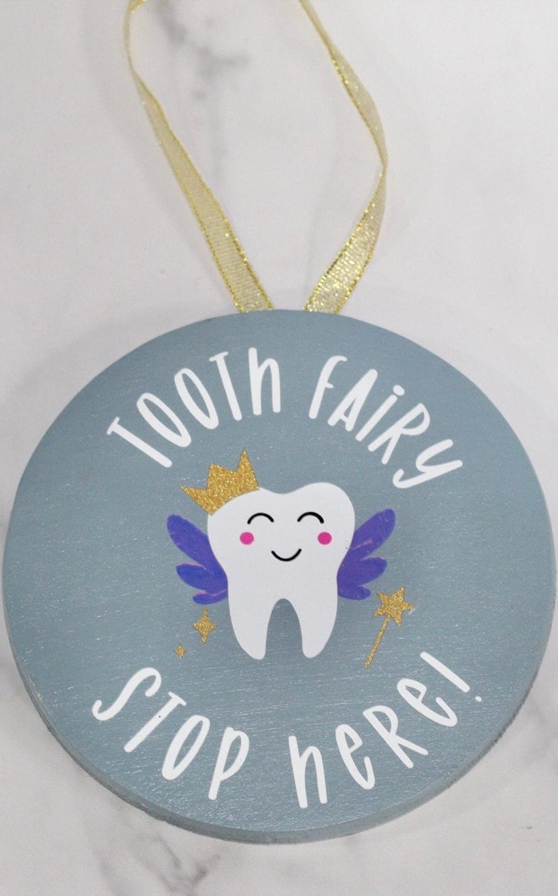 Tooth Fairy Door Hanger Tooth Fairy Reminder Tooth Fairy Please Stop Here Reminder for Tooth Fairy Loss of First Tooth