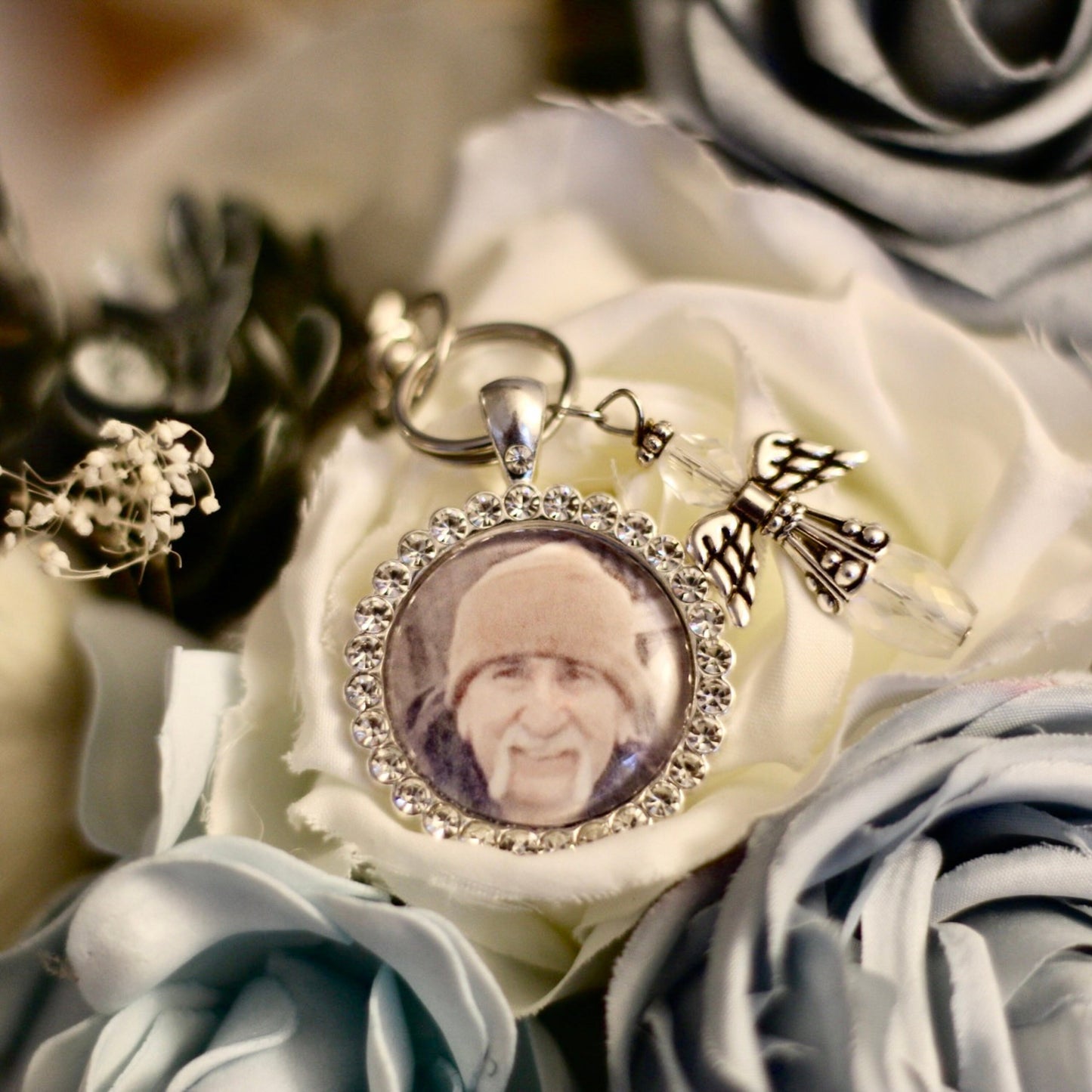 Wedding bouquet charm bridal bouquet Memorial bouquet photo charm for bridal bouquet Memory Keepsake Wedding Gift for Bride on Wedding Day