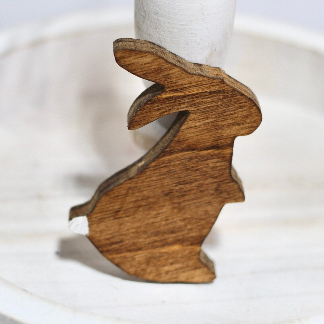 Easter Bunny Tiered Tray Decor Rustic Easter Decor Farmhouse Easter Decor Wooden Bunny Easter table decorations Rustic Easter tiered tray