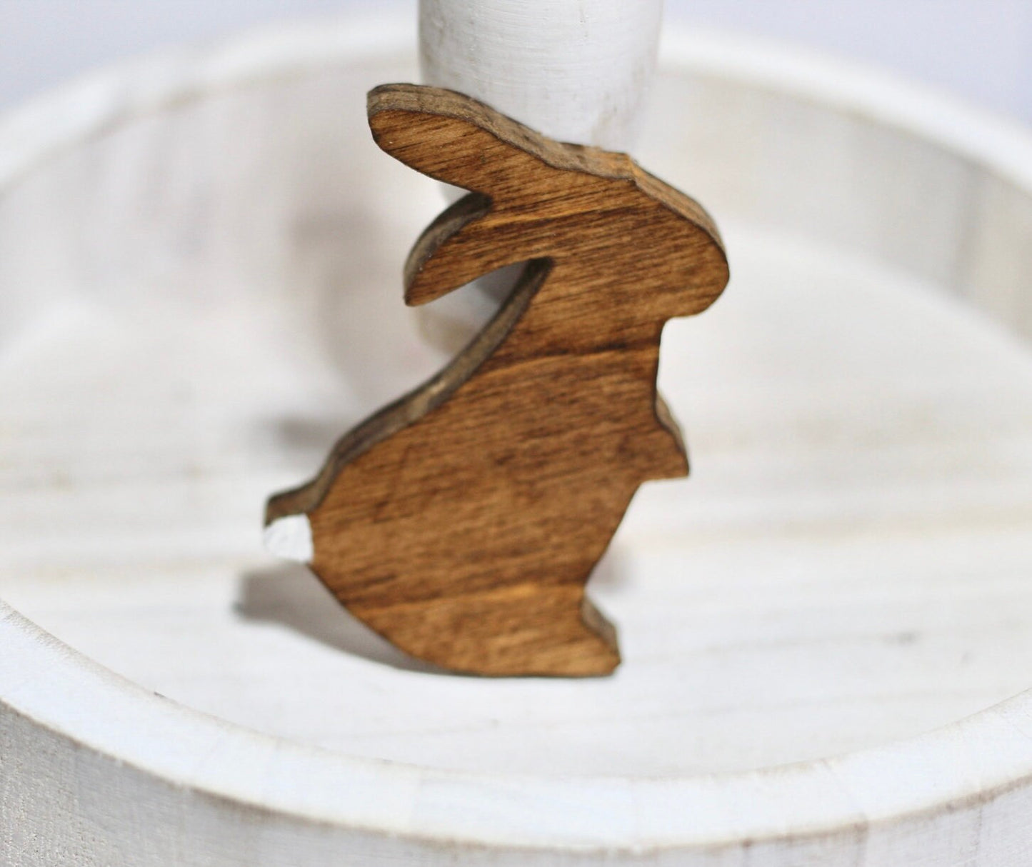 Easter Bunny Tiered Tray Decor Rustic Easter Decor Farmhouse Easter Decor Wooden Bunny Easter table decorations Rustic Easter tiered tray