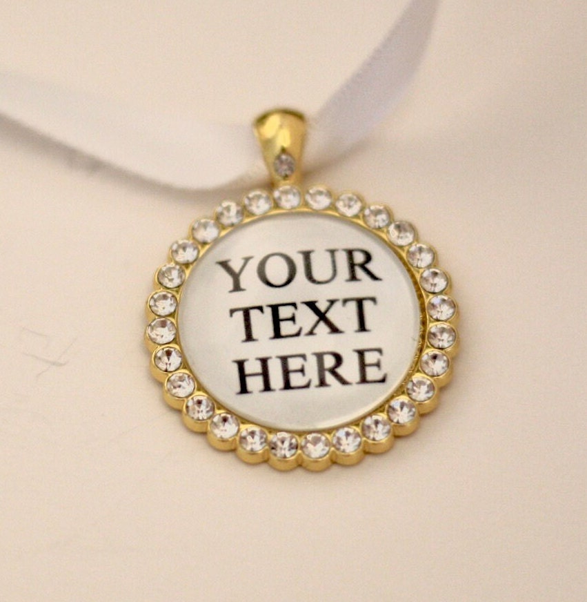 Personalized Quote Bouquet Charm Your Custom Text Bridal Charm for Bouquet Wedding Day Gift for Bride Custom Pendant Personalized Gift