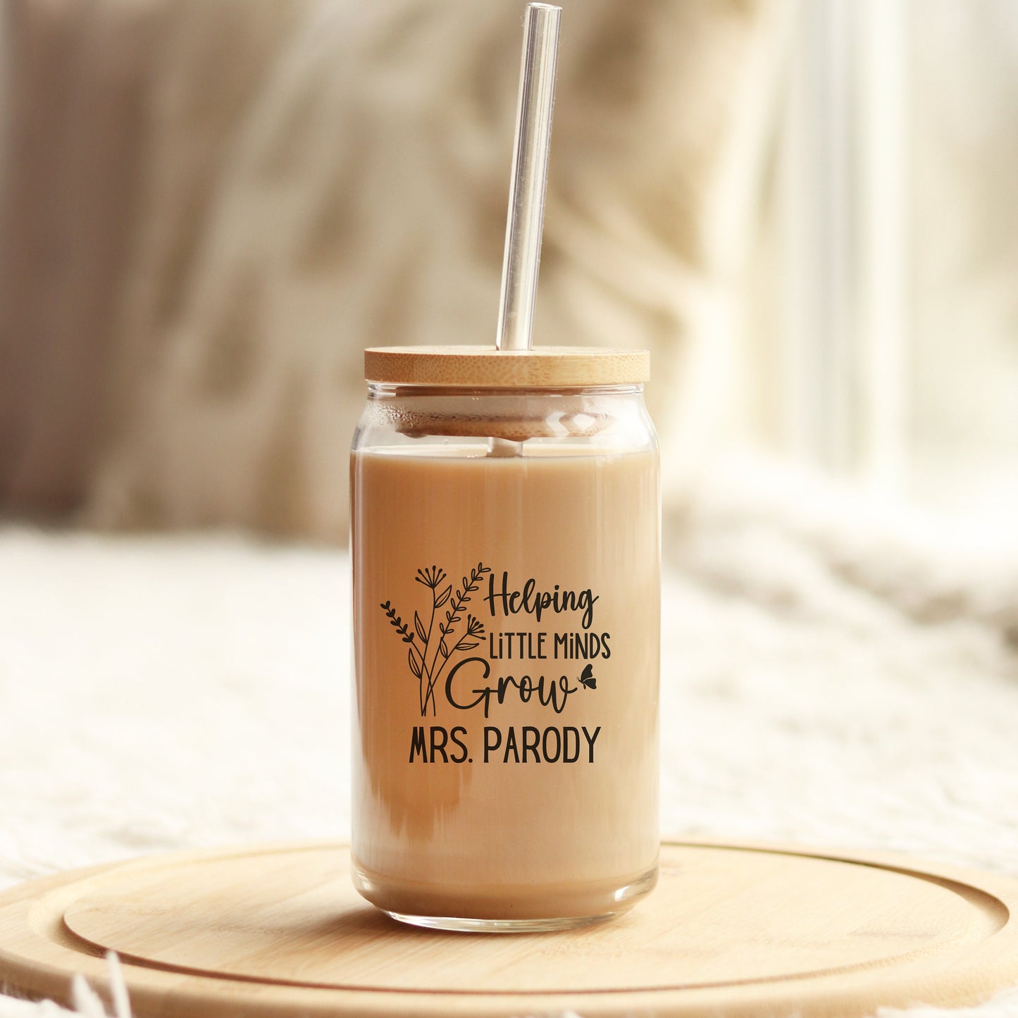 Teacher Glass Can Cup