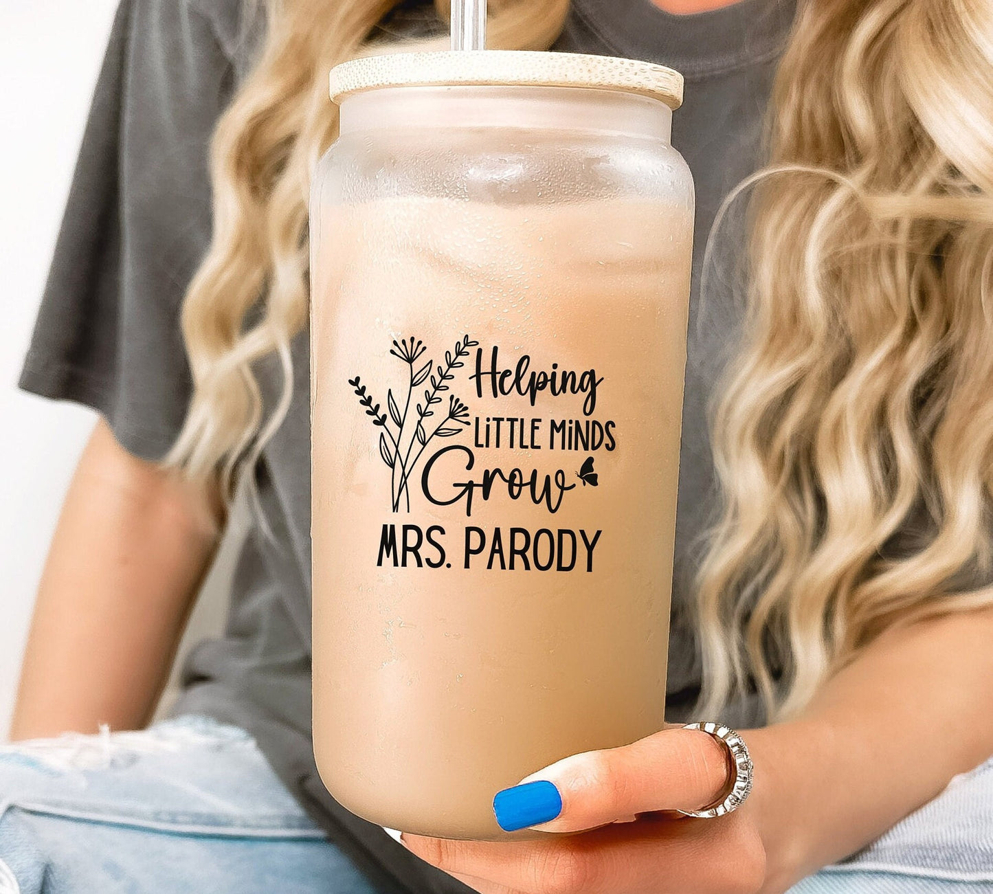 Teacher Glass Can Cup