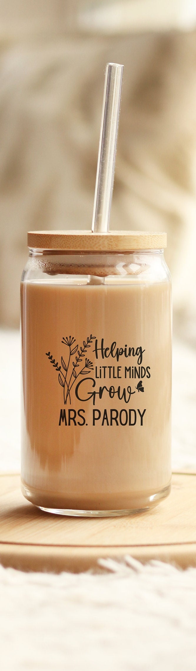 Teacher Glass Can Cup
