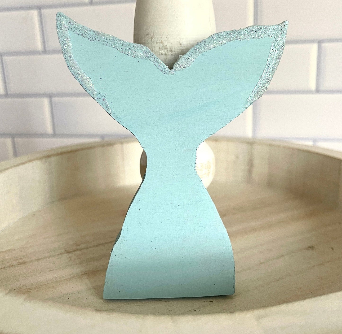 Mermaid Tail Tiered Tray Decor Beach Tiered Tray Summer Tiered Tray Decor Summer Decor Beach House Glitter Beach Decor Wooden Mermaid Tail
