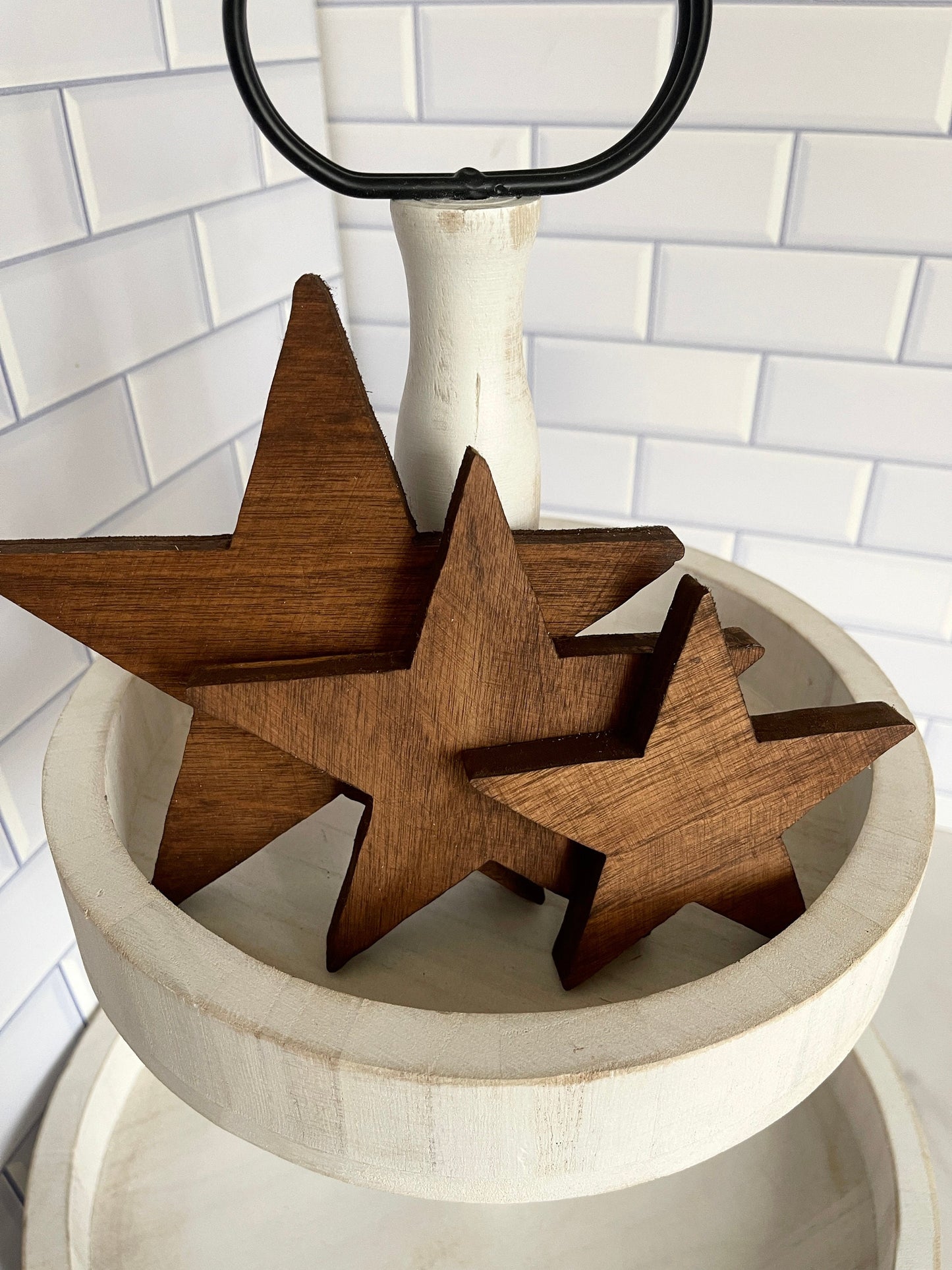 Rustic Stars Tiered Tray Decor USA Decor Country Decor Farmhouse Decor Patriotic Decor 4th of July 4th Decor Patriotic Tiered Tray Country