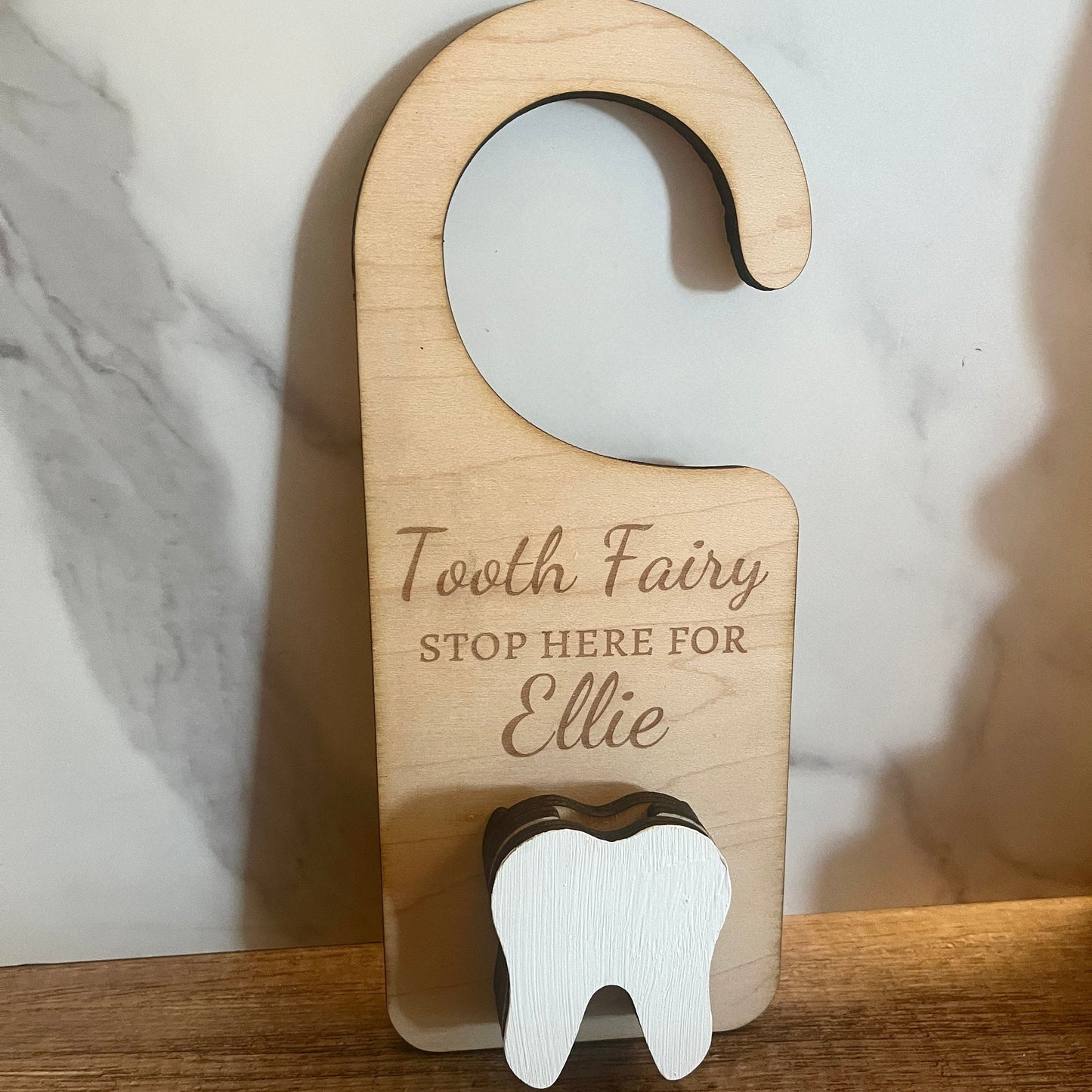 Personalized Tooth Fairy Door Hanger Tooth Fairy Pickup Custom Baby Gift Door Holder for Tooth Fairy Money Holder Kids Room Decor Toddler