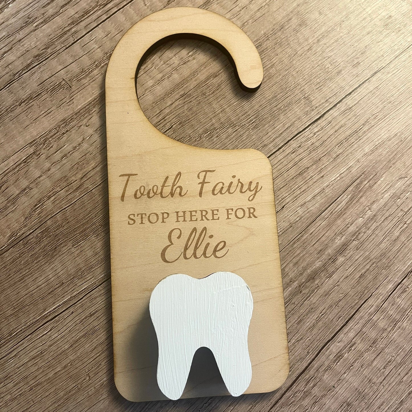 Personalized Tooth Fairy Door Hanger Tooth Fairy Pickup Custom Baby Gift Door Holder for Tooth Fairy Money Holder Kids Room Decor Toddler