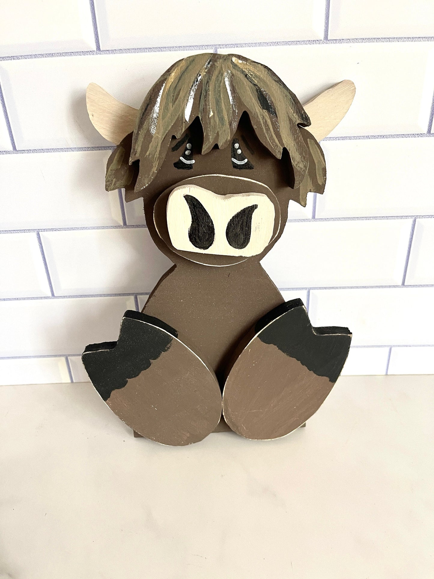 Highland Cow Nursery Decor Highland Cow Baby Shower Decor Highland Cow Shelf Sitter New Baby Gift Baby Animal Farmhouse Decor Country Decor
