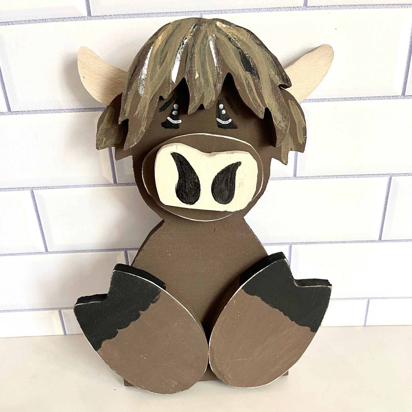 Highland Cow Nursery Decor Highland Cow Baby Shower Decor Highland Cow Shelf Sitter New Baby Gift Baby Animal Farmhouse Decor Country Decor