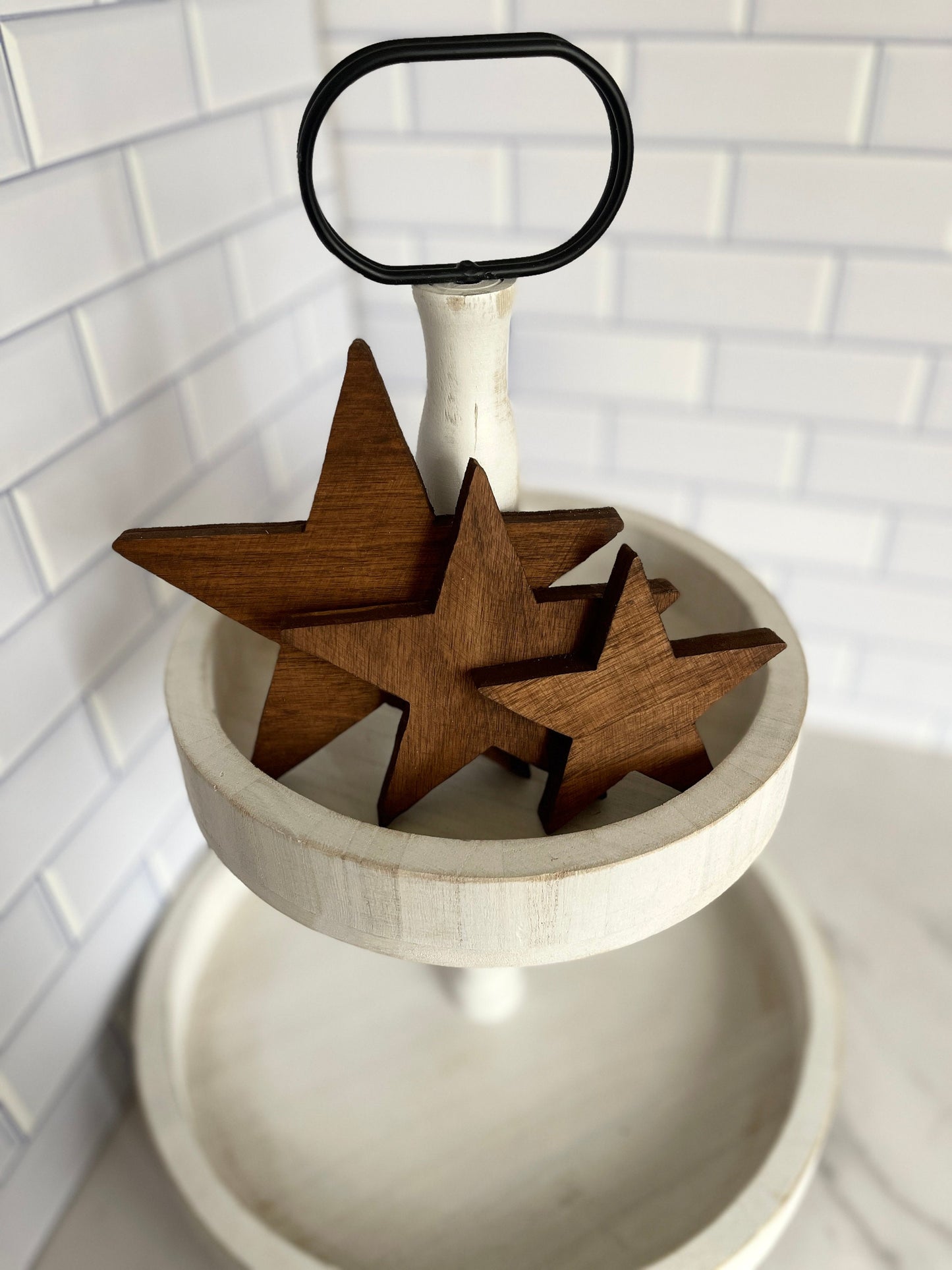 Rustic Stars Tiered Tray Decor USA Decor Country Decor Farmhouse Decor Patriotic Decor 4th of July 4th Decor Patriotic Tiered Tray Country