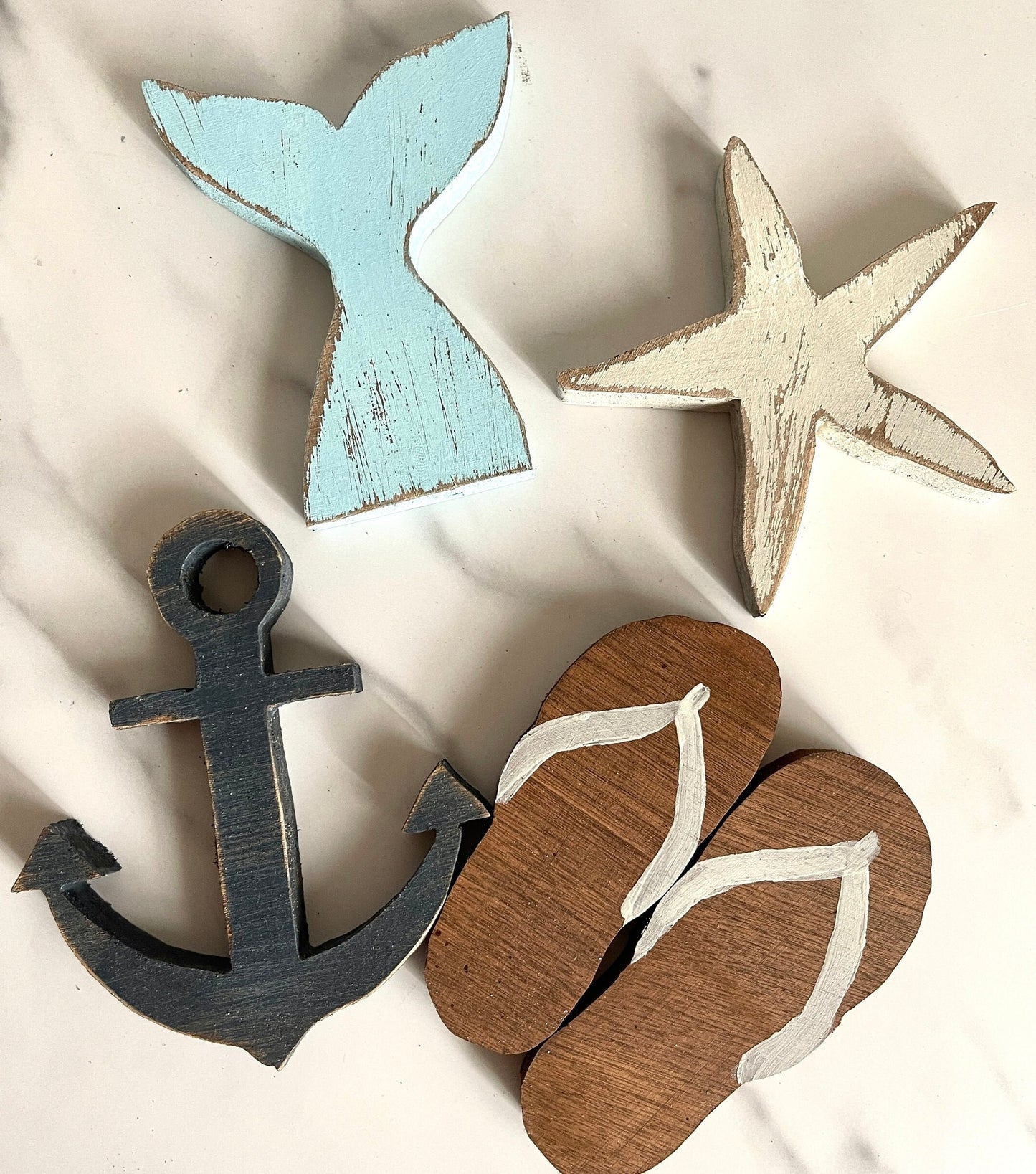 Summer Tiered Tray Decor Mermaid Decor Rustic Beach Decorations Nautical Decor Anchor Tiered Tray Flip Flops Decor Mermaid Tail