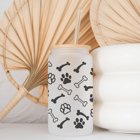 Dog Lover 16 oz glass can tumbler