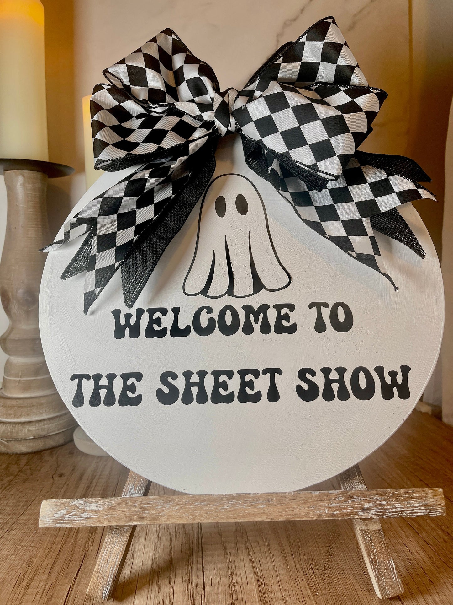 Funny Halloween Sign Halloween Door Hanger Halloween Wreath Retro Halloween Sign Ghost Halloween Sign Halloween Porch Sign Halloween Decor