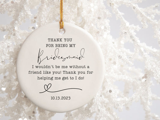 Personalized Bridesmaid Keepsake Ornament