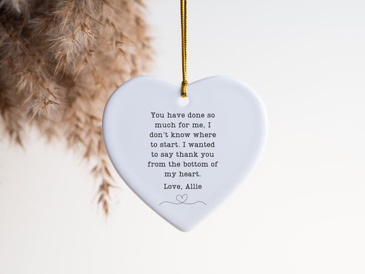 Thank You Gift Personalized Thank You Gift for Friend Gift for Teacher Gift for Mentor Gift Thank You Christmas Ornament Thank You Ornament