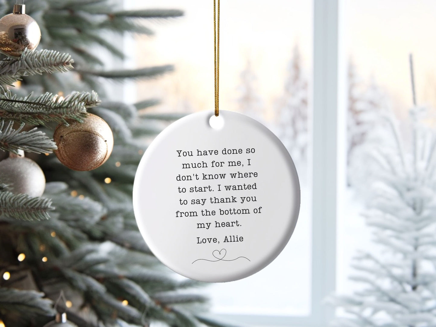 Thank You Gift Personalized Thank You Gift for Friend Gift for Teacher Gift for Mentor Gift Thank You Christmas Ornament Thank You Ornament