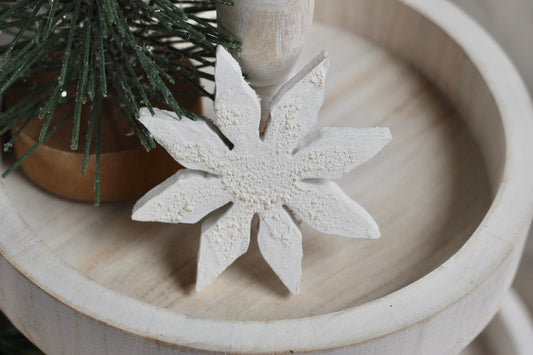 Wooden Snowflake Tiered Tray Decor Winter Tiered Tray Decor Mantle Decor Winter Home Decor Christmas Decor Rustic Winter Decor